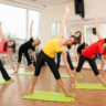 Group training in a gym of a fitness center